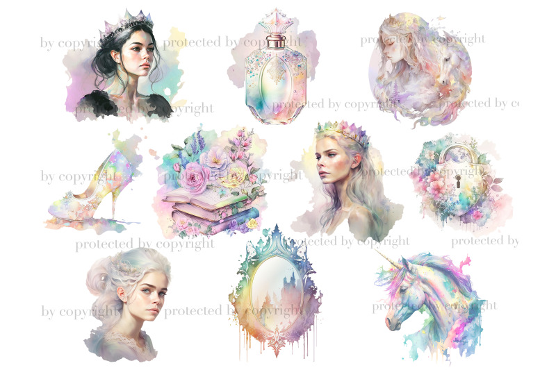 pastel-princess-watercolor-fairytale-clipart