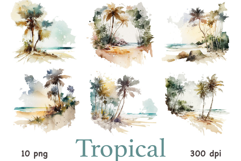 tropical-landscape-clipart-summer-paradise-backgrounds