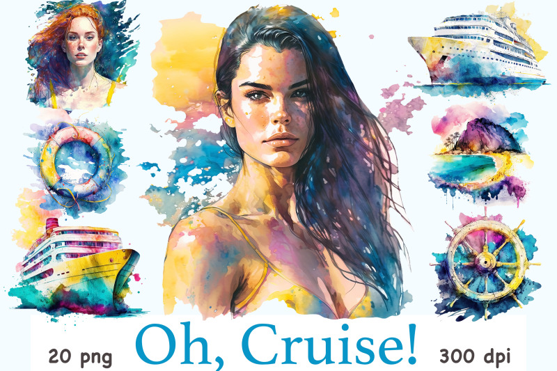 cruise-clipart-beach-illustration-bundle