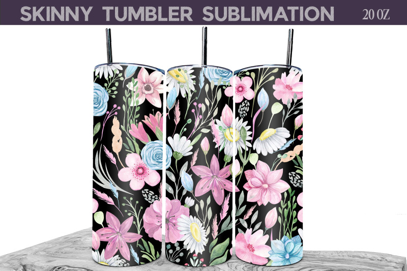 wild-flowers-tumbler-sublimation-flowers-tumbler-wrap