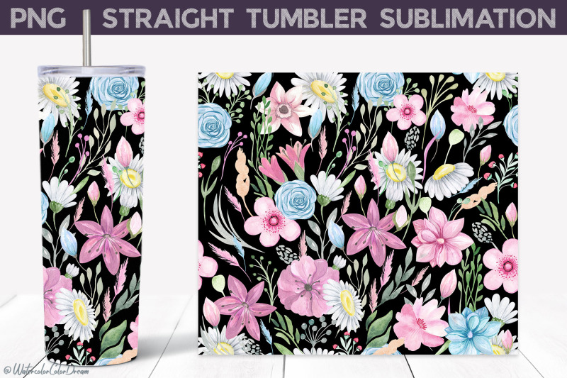 wild-flowers-tumbler-sublimation-flowers-tumbler-wrap