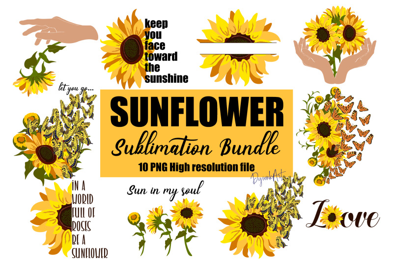 sunflower-png-sublimation-bundle