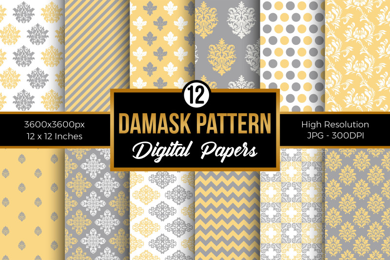 grey-amp-yellow-damask-pattern-digital-papers