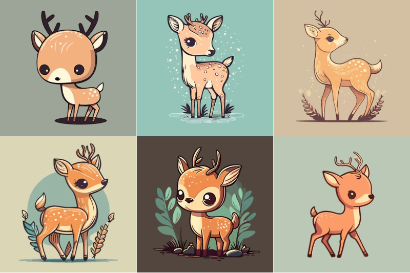 cute-kawaii-fawn-deer-calf-in-a-magical-forest