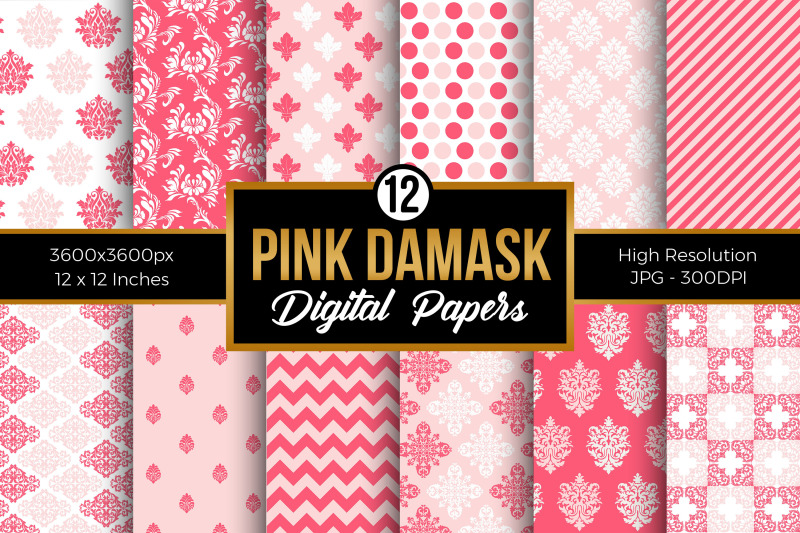 pink-floral-damask-digital-papers