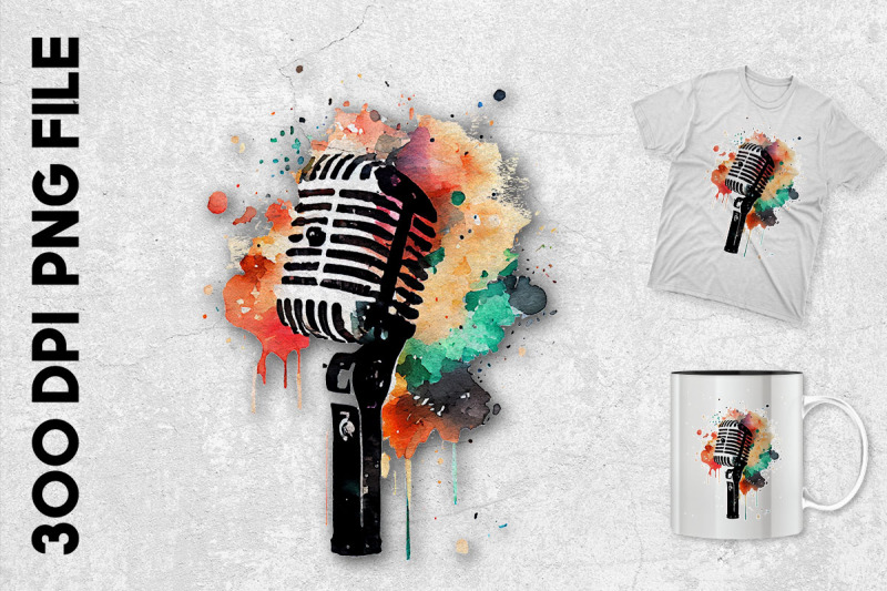 microphone-with-colorful-splashes-on-it