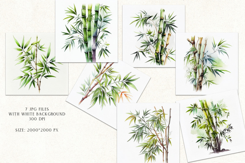 watercolor-bamboo-trees