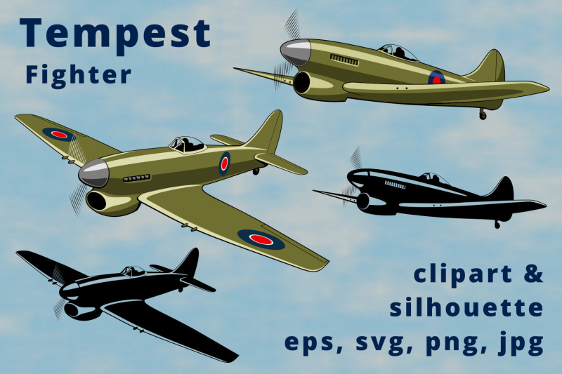 tempest-british-fighter-plane-clipart