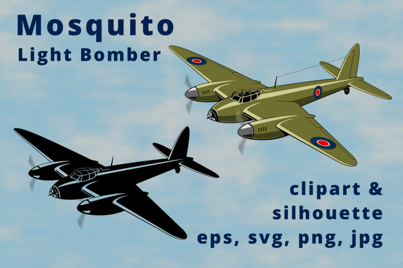 mosquito-british-light-bomber-clipart