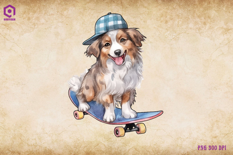 australian-shepherd-dog-skateboarding