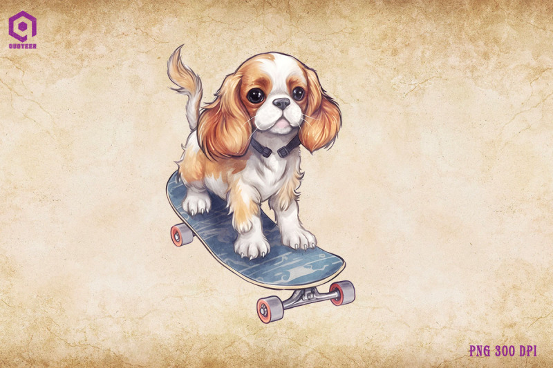 king-charles-spaniel-dog-skateboarding