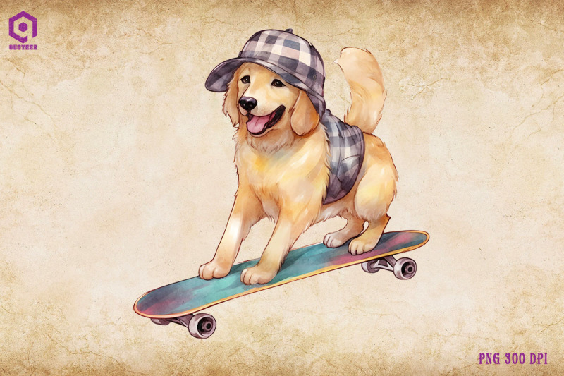 golden-retriever-dog-skateboarding