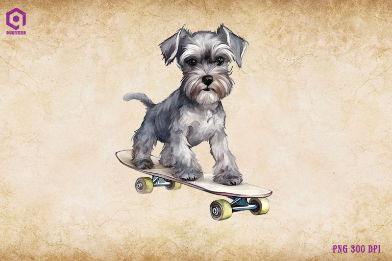 miniature-schnauzer-dog-skateboarding