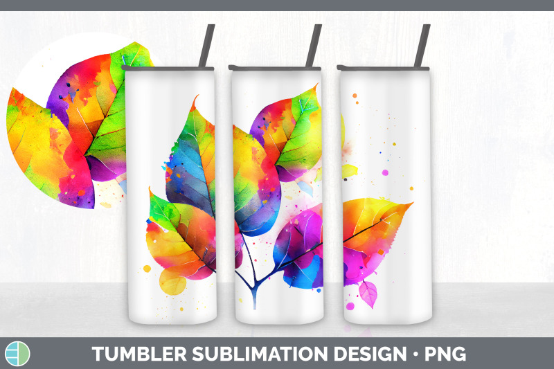 rainbow-aspen-leaves-tumbler-sublimation-20-oz-skinny-tumbler-design