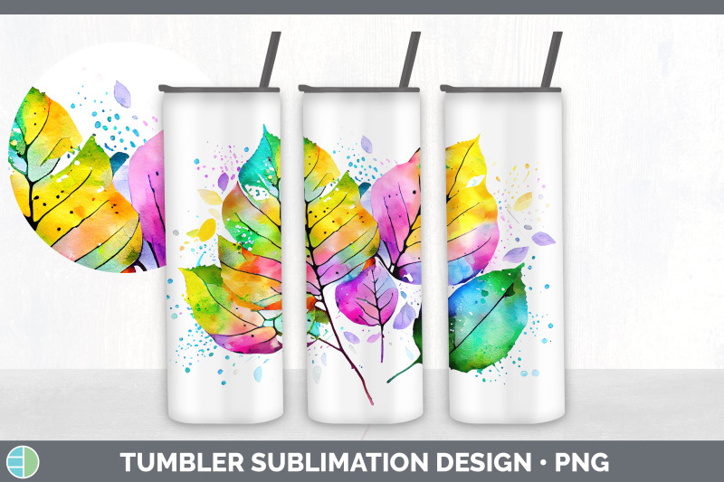 rainbow-aspen-leaves-tumbler-sublimation-20-oz-skinny-tumbler-design