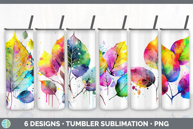 rainbow-aspen-leaves-tumbler-sublimation-20-oz-skinny-tumbler-design