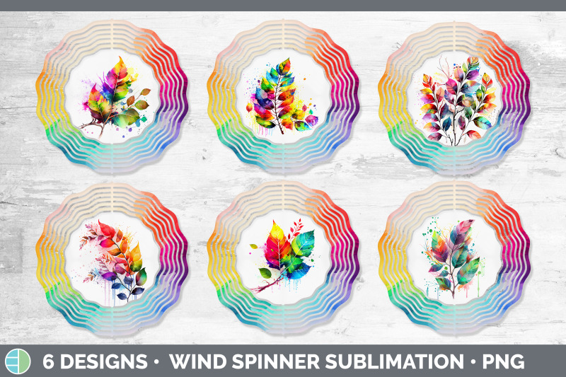 rainbow-birch-leaves-wind-spinner-sublimation-spinner-designs-bundle