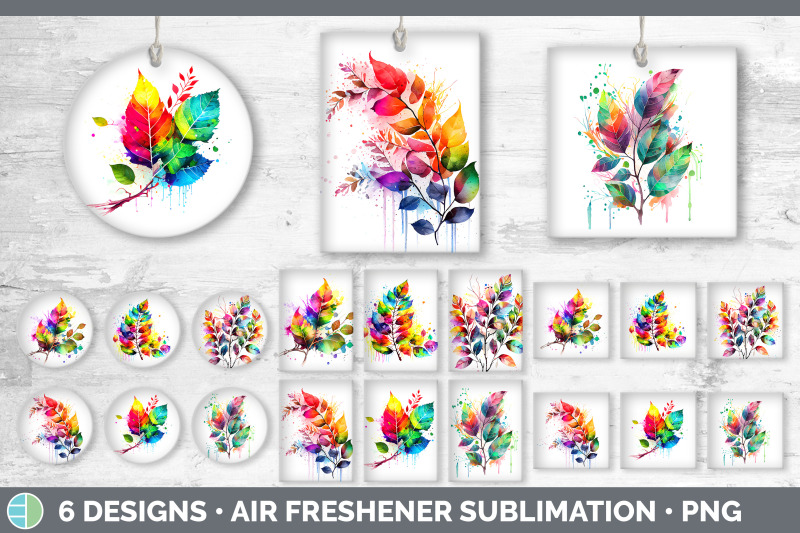 rainbow-birch-leaves-air-freshener-sublimation-car-freshener-designs