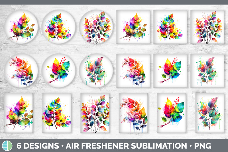 rainbow-birch-leaves-air-freshener-sublimation-car-freshener-designs