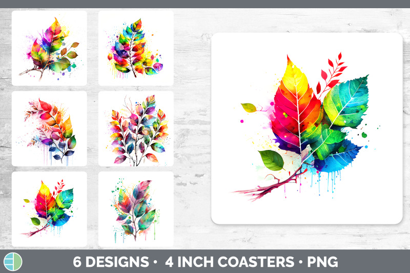 rainbow-birch-leaves-square-coaster-sublimation-coaster-designs-bund