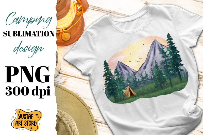 camping-sublimation-design-mountain-and-forest-landscape