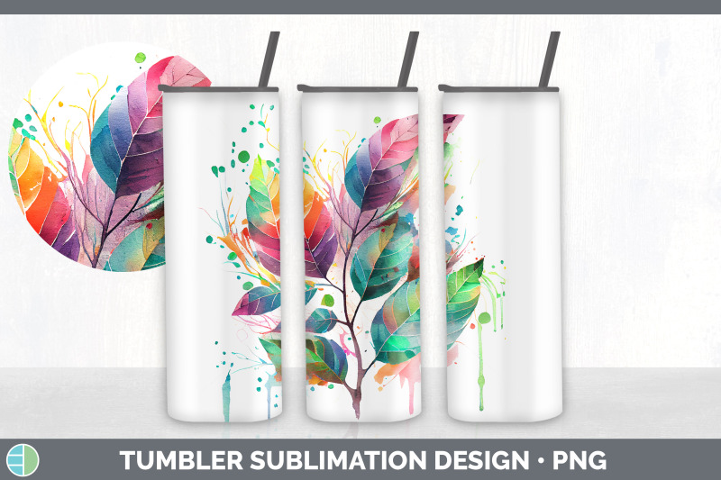 rainbow-birch-leaves-tumbler-sublimation-20-oz-skinny-tumbler-design