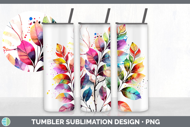 rainbow-birch-leaves-tumbler-sublimation-20-oz-skinny-tumbler-design