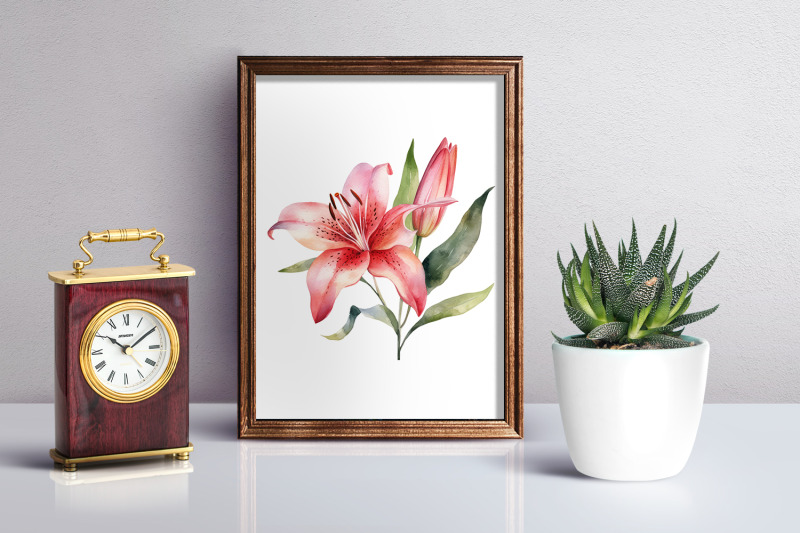 lilies-clipart-watercolor-floral-clipart