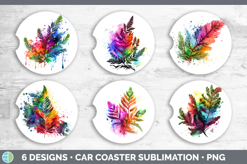 rainbow-cedar-needles-car-coaster-sublimation-coaster-designs-bundle