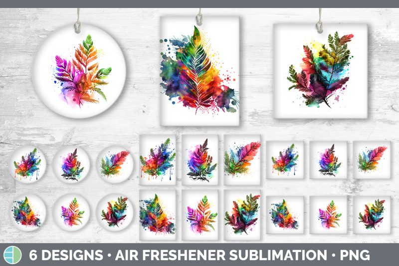 rainbow-cedar-needles-air-freshener-sublimation-car-freshener-design