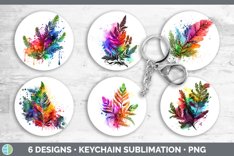 rainbow-cedar-needles-keychain-sublimation-keyring-designs-bundle