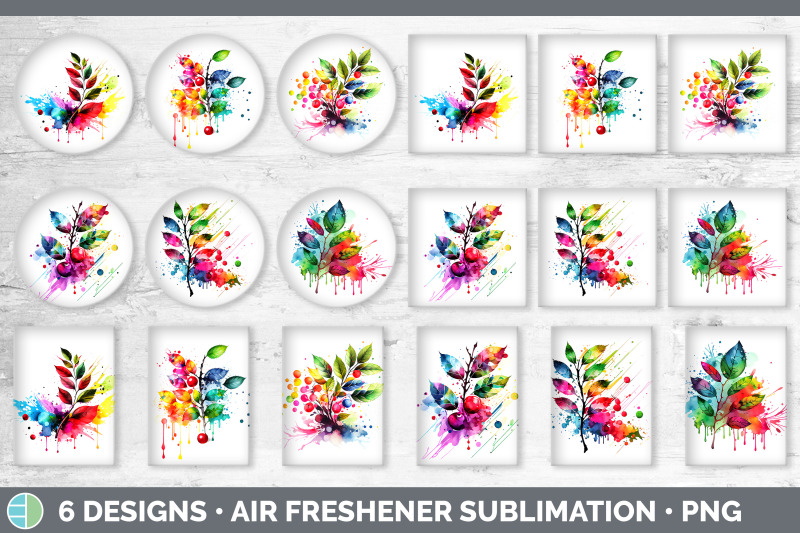 rainbow-cherry-leaves-air-freshener-sublimation-car-freshener-design