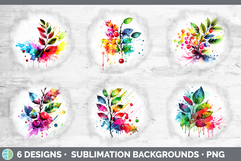 rainbow-cherry-leaves-grunge-background-sublimation-distressed-backs