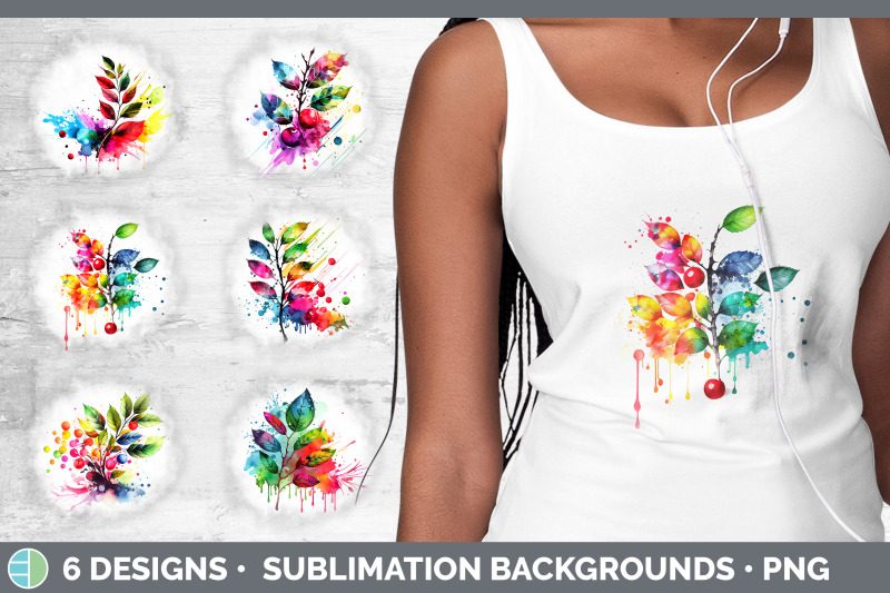 rainbow-cherry-leaves-grunge-background-sublimation-distressed-backs