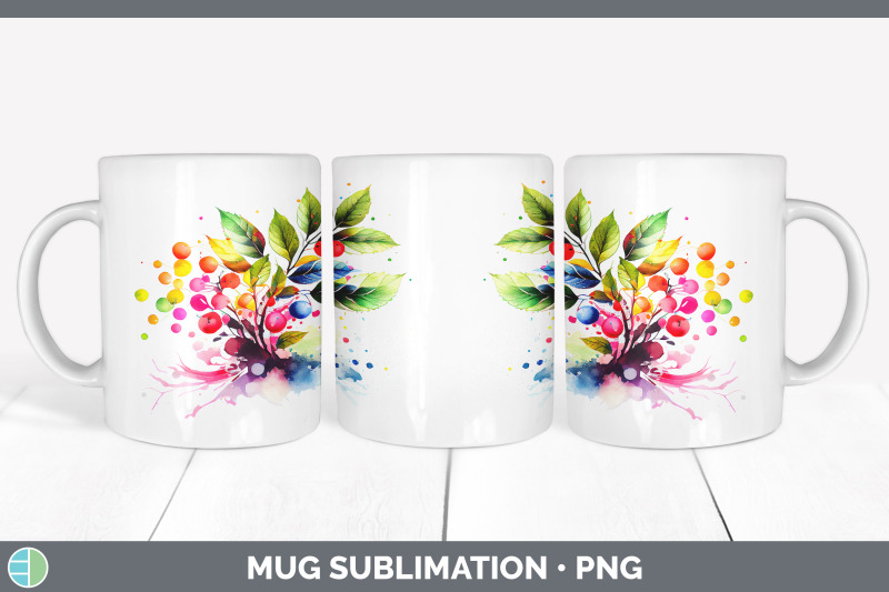 rainbow-cherry-leaves-mug-wrap-sublimation-coffee-cup-designs-bundle