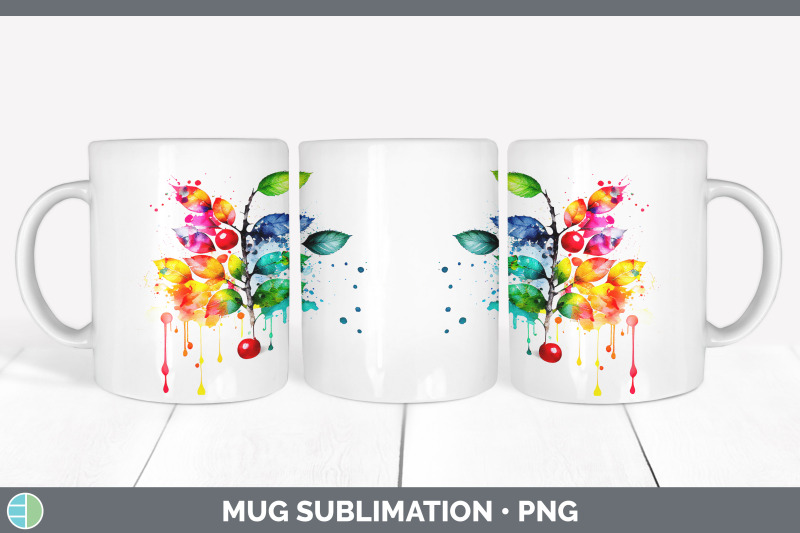 rainbow-cherry-leaves-mug-wrap-sublimation-coffee-cup-designs-bundle