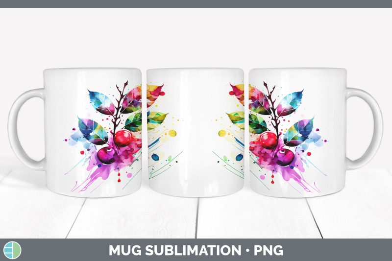 rainbow-cherry-leaves-mug-wrap-sublimation-coffee-cup-designs-bundle