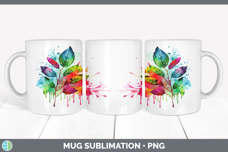 rainbow-cherry-leaves-mug-wrap-sublimation-coffee-cup-designs-bundle