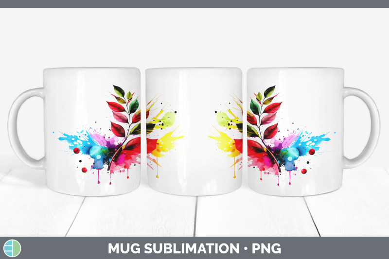 rainbow-cherry-leaves-mug-wrap-sublimation-coffee-cup-designs-bundle