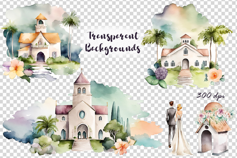 watercolor-wedding-church-clipart