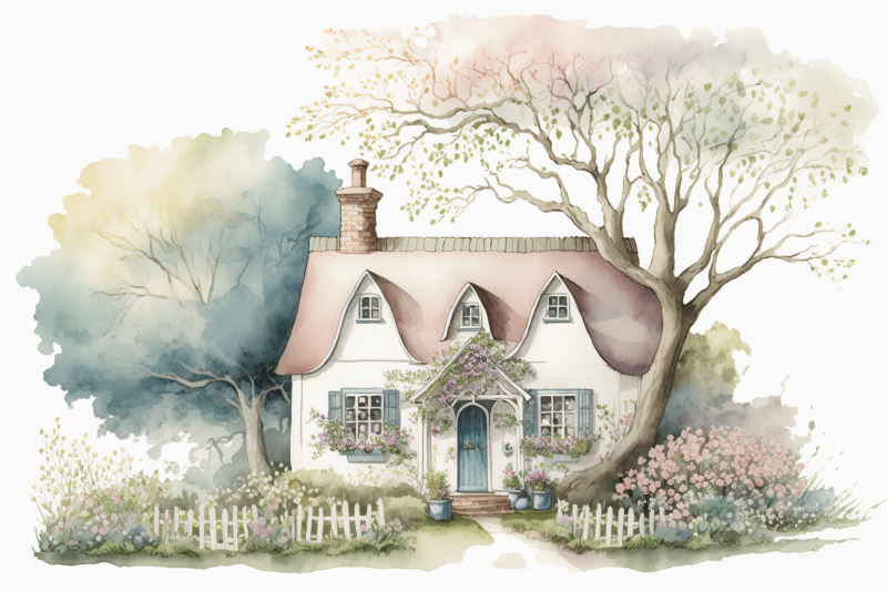 spring-cottage-watercolor-collection