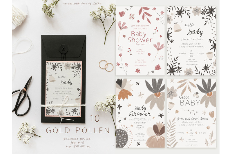 wildflowers-clipart-handwritten-fonts-baby-shower-invitation-floral