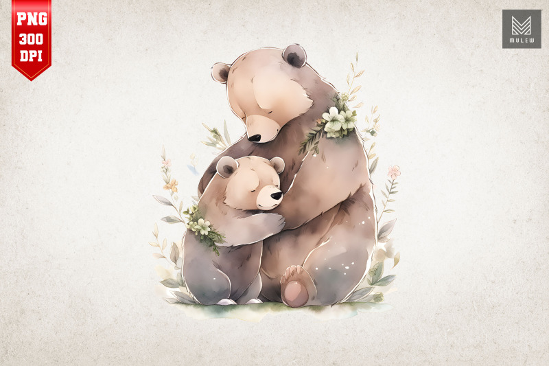 mother-bear-amp-baby-bear-watercolor-3