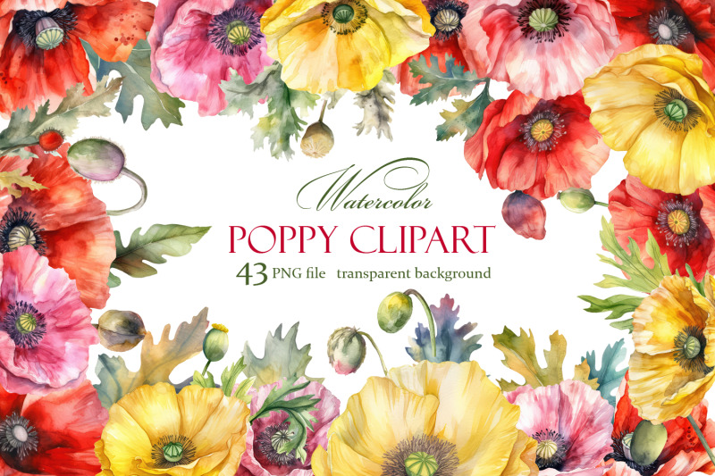 poppy-clipart-watercolor-floral-clipart