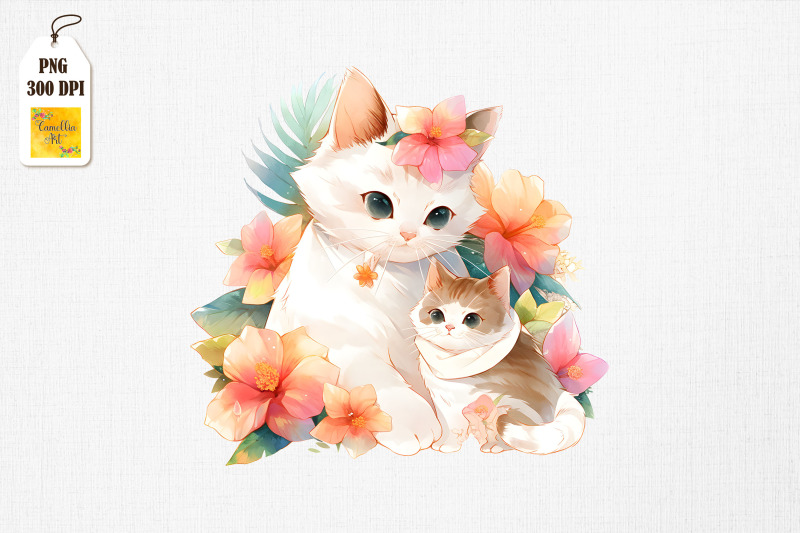 mother-cat-amp-baby-cat-watercolor-12