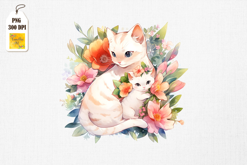 mother-cat-amp-baby-cat-watercolor-20