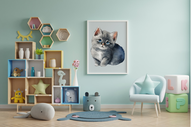 cliparts-set-of-watercolor-kittens