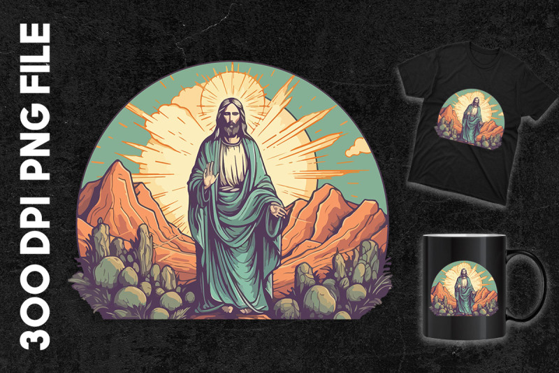 jesus-clipart-with-moutain-background