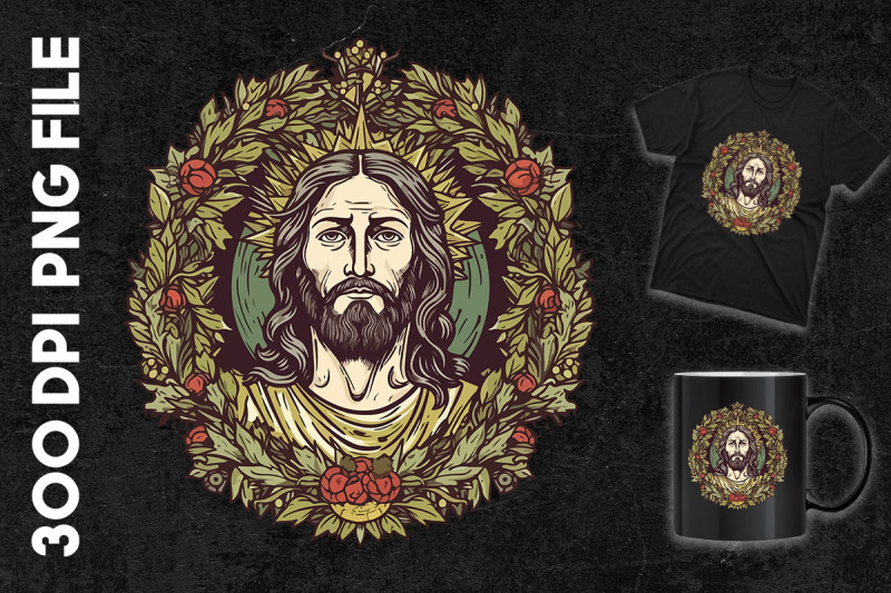 face-of-jesus-set-in-a-leaf-wreath