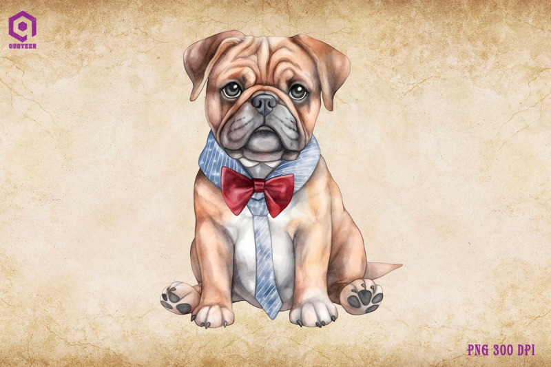 bulldog-dog-wearing-tie